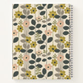 Carnet Monogramme de Motif de feuille florale rétro (Dos)