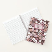Carnet Monogramme de motif floral rétro (Intérieur)