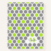 Carnet Monogramme de Motif géométrique gris vert chaux mo (Devant)