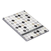 Carnet monogramme de motif noir pois (Côté Droit)