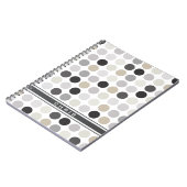 Carnet monogramme de motif noir pois (Côté gauche)