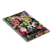 Carnet monogramme de motif noir vintage rose (Côté Droit)
