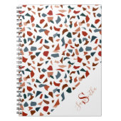 Carnet Monogramme de motif terrazzo moderne (Devant)