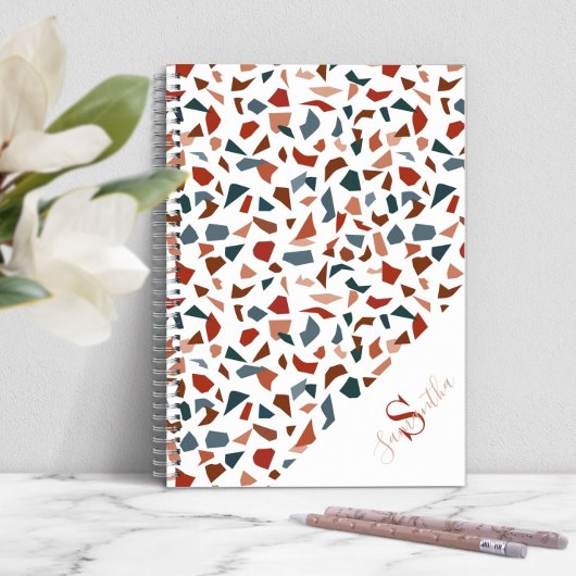 Carnet Monogramme de motif terrazzo moderne