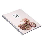 Carnet Monogramme de moto floral rose  (Côté Droit)