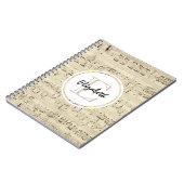 Carnet Monogramme de musique de feuille ancienne (Côté gauche)