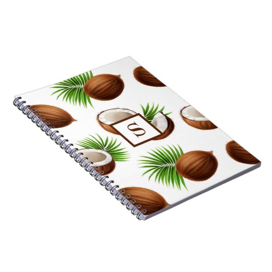 Carnet Monogramme de noix de coco hawaïenne Tropical (Côté Droit)