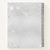 Carnet Monogramme de nom à paillettes argentées (Dos)