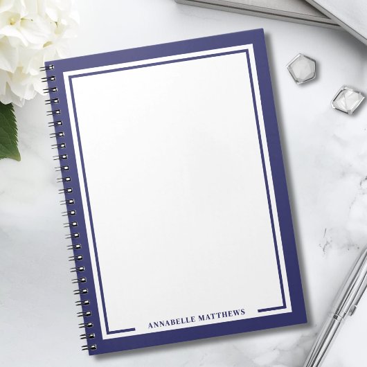 Carnet Monogramme de nom bleu marine