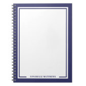 Carnet Monogramme de nom bleu marine (Devant)