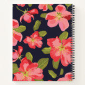 Carnet Monogramme de nom bleu marine floral botanique (Dos)