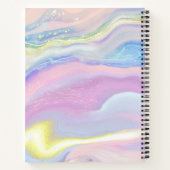 Carnet Monogramme de nom de script de marbre d'aquarelle (Dos)