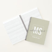 Carnet monogramme de nom de script moderne (Intérieur)