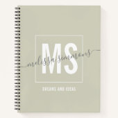 Carnet monogramme de nom de script moderne (Devant)