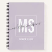 Carnet monogramme de nom de script moderne (Devant)