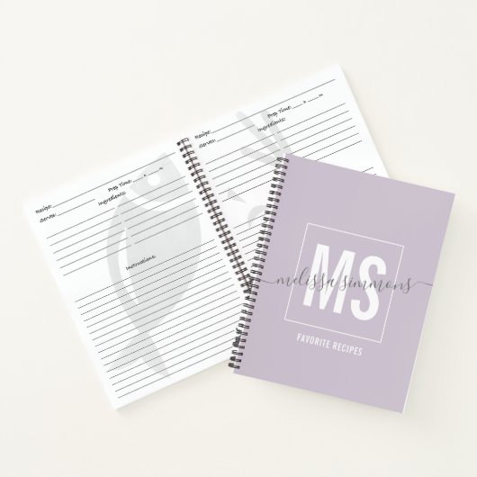 Carnet monogramme de nom de script moderne (Intérieur)