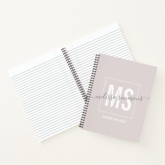 Carnet monogramme de nom de script moderne (Intérieur)