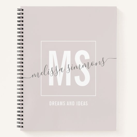 Carnet monogramme de nom de script moderne (Devant)