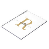 Carnet Monogramme de nom de script moderne en or blanc fé (Côté gauche)