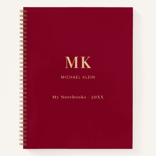 Carnet monogramme de nom d'or de Bourgogne (Devant)