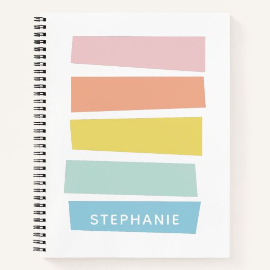 Carnet Monogramme de nom en formes géométriques pastel mi (Devant)