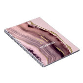 Carnet Monogramme de nom en géode d'agate rose et violet (Côté Droit)