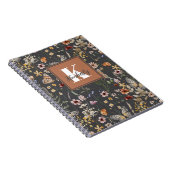 Carnet Monogramme de nom floral Boho moderne (Côté Droit)