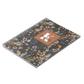 Carnet Monogramme de nom floral Boho moderne (Côté gauche)