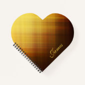 Carnet Monogramme de nom jaune marron moderne (Devant)
