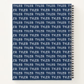 Carnet Monogramme de nom répétitif bleu (Dos)