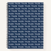 Carnet Monogramme de nom répétitif bleu (Devant)