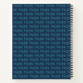 Carnet Monogramme de nom répétitif bleu vert (Dos)
