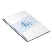 Carnet Monogramme de nom rétro bleu (Côté Droit)