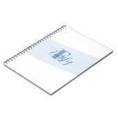 Carnet Monogramme de nom rétro bleu (Côté gauche)