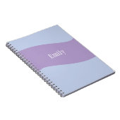 Carnet Monogramme de nom rétro gras bleu violet (Côté Droit)