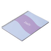 Carnet Monogramme de nom rétro gras bleu violet (Côté gauche)