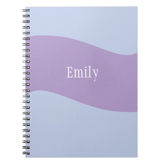 Carnet Monogramme de nom rétro gras bleu violet (Devant)