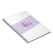 Carnet Monogramme de nom rétro violet (Côté Droit)
