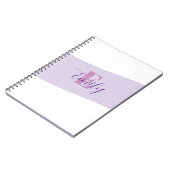 Carnet Monogramme de nom rétro violet (Côté gauche)