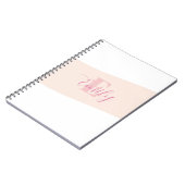 Carnet Monogramme de nom Rose Rétro Rose Clair (Côté gauche)