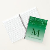 Carnet Monogramme de Parties scintillant à étincelle vert (Intérieur)