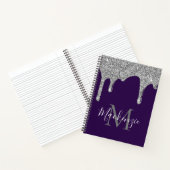 Carnet Monogramme de Parties scintillant à goutte violett (Intérieur)