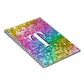 Carnet Monogramme de Parties scintillant à l'arc-en-ciel (Côté Droit)