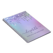 Carnet Monogramme de Parties scintillant arc-en-ciel (Côté Droit)