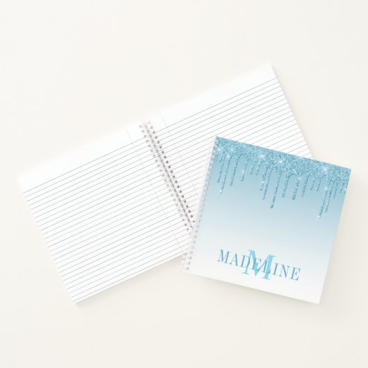 Carnet Monogramme de Parties scintillant bleu clair moder (Intérieur)