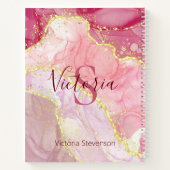 Carnet Monogramme de Parties scintillant de marbre rose o (Dos)