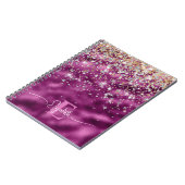 Carnet Monogramme de Parties scintillant moderne Purple F (Côté gauche)