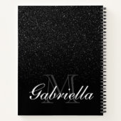 Carnet Monogramme de Parties scintillant noire (Dos)