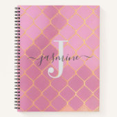 Carnet Monogramme de Parties scintillant rose et or moder (Devant)