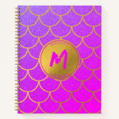 Carnet Monogramme de Parties scintillant rose violet or (Devant)